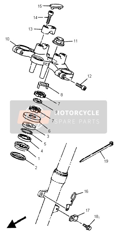 Yamaha TDR125 1995 Steering for a 1995 Yamaha TDR125