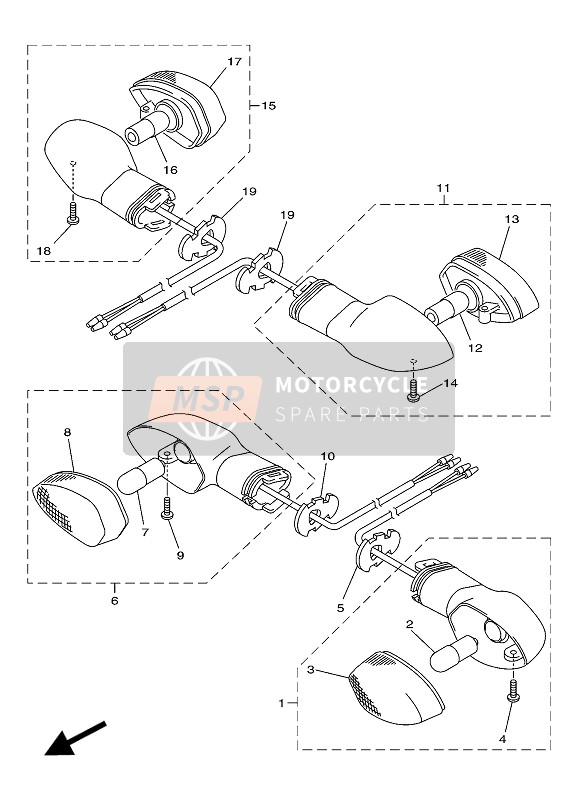 Yamaha XJ-6S 2014 Knipperlicht voor een 2014 Yamaha XJ-6S