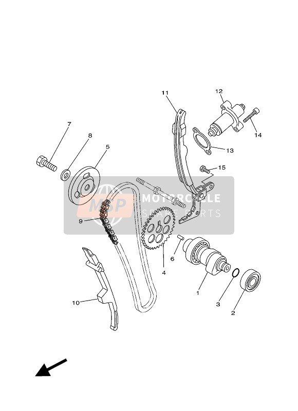 Yamaha XT250E 2014 NOCKENWELLE & STEUERKETTE für ein 2014 Yamaha XT250E