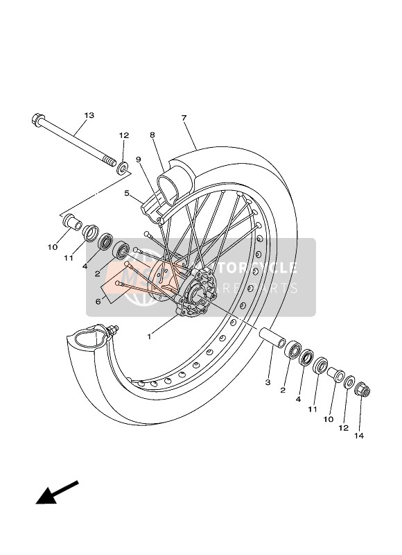 Yamaha XT250E 2014 Front Wheel for a 2014 Yamaha XT250E