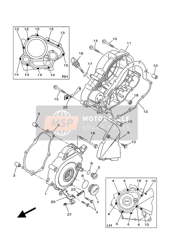 Yamaha YZF-R125 2014 Couvercle de carter 1 pour un 2014 Yamaha YZF-R125