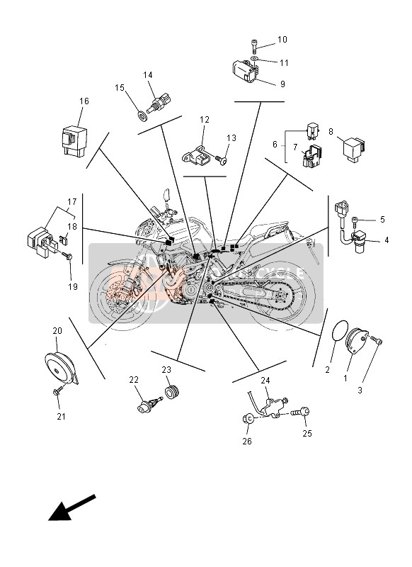 Yamaha MT03 2008 ELEKTRISCH 2 für ein 2008 Yamaha MT03