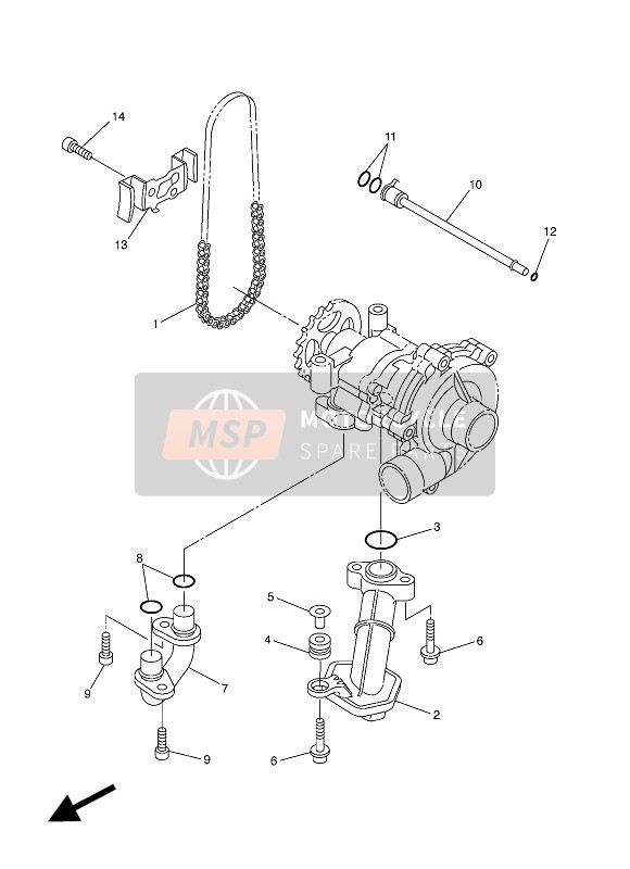 Yamaha FZ1-N 2013 La pompe à huile pour un 2013 Yamaha FZ1-N