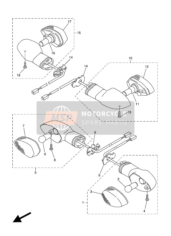 Yamaha FZ1-N 2013 Knipperlicht voor een 2013 Yamaha FZ1-N