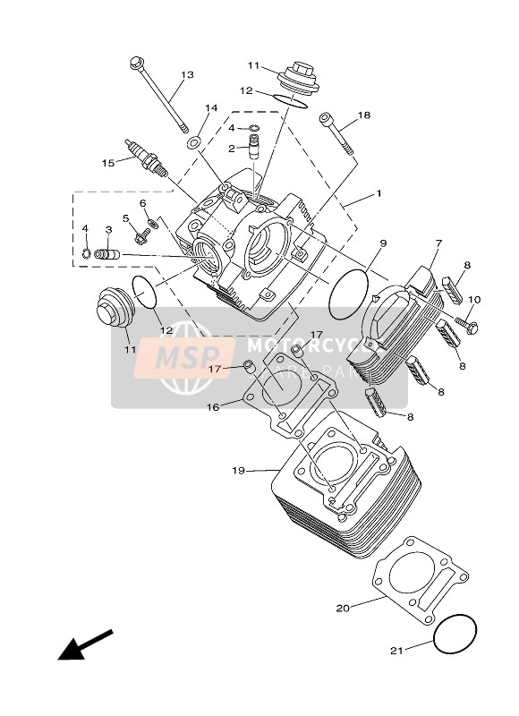 Yamaha YBR125ESD 2012 Zylinder für ein 2012 Yamaha YBR125ESD