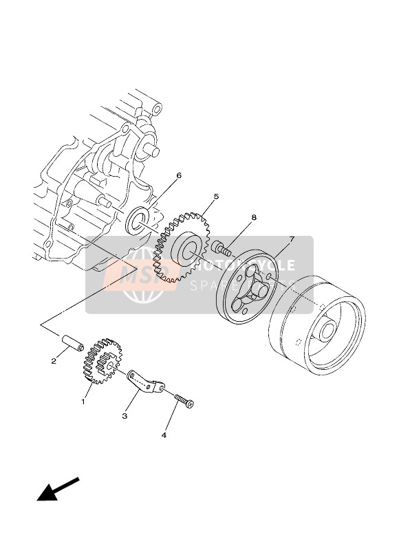 Yamaha YBR125ESD 2012 Starter Koppeling voor een 2012 Yamaha YBR125ESD