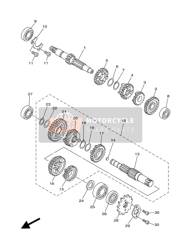 Yamaha YBR125ESD 2012 Transmission pour un 2012 Yamaha YBR125ESD