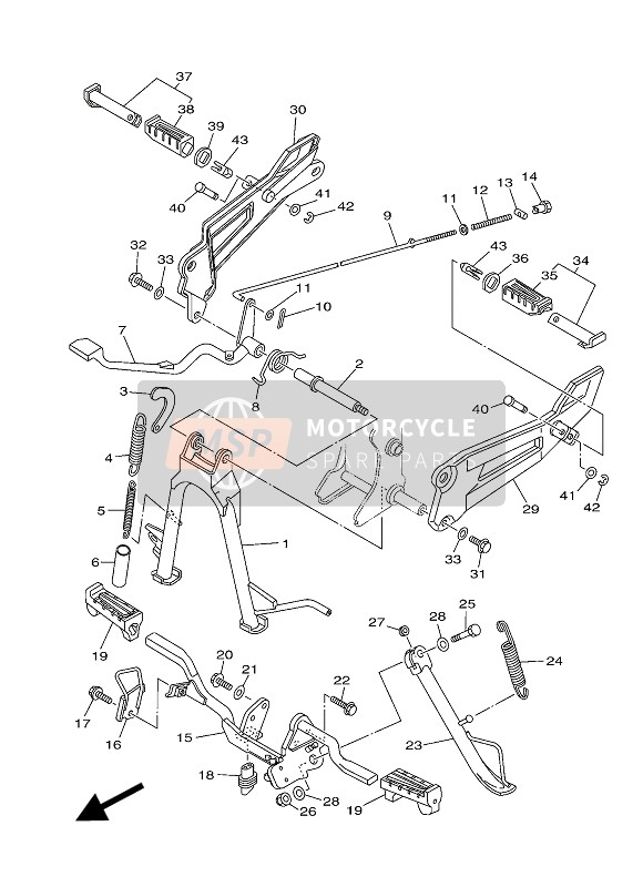 3D9F74620000, Konsole, Fussraste 2, Yamaha, 0