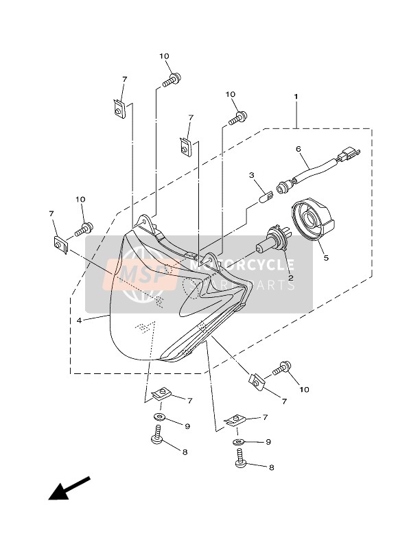 Yamaha YBR125ESD 2012 Faro para un 2012 Yamaha YBR125ESD