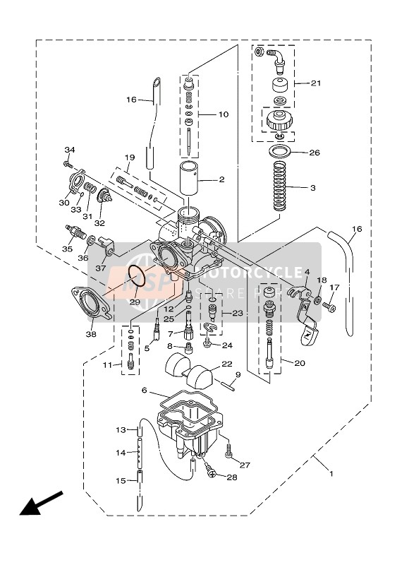 Yamaha YBR125ESD 2011 Carburatore per un 2011 Yamaha YBR125ESD