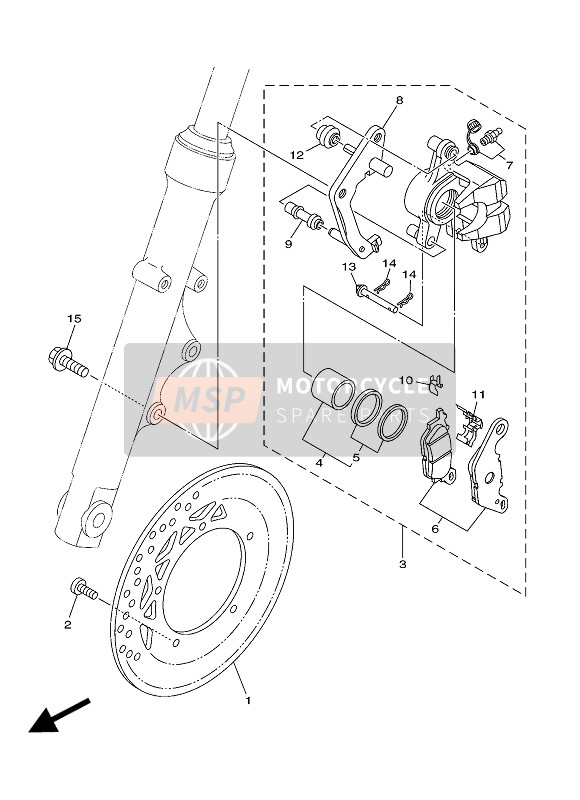 Yamaha YBR125ESD 2011 Front Brake Caliper for a 2011 Yamaha YBR125ESD