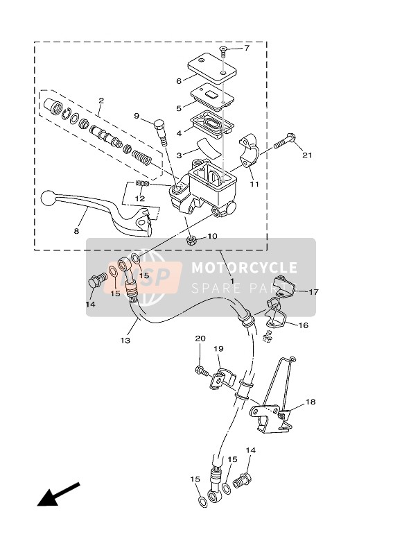 Yamaha YBR125ESD 2011 Cilindro maestro delantero para un 2011 Yamaha YBR125ESD