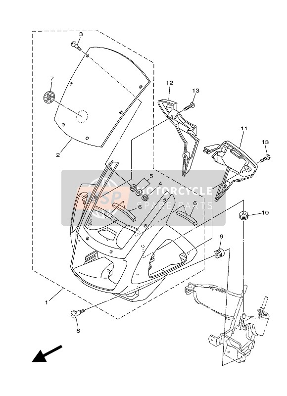 3D9W283501P0, Cowling Assy, Yamaha, 0