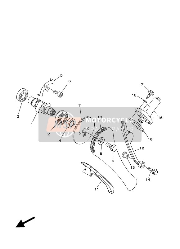 5VL122101000, Tensioner Assy, Cam Chain, Yamaha, 0