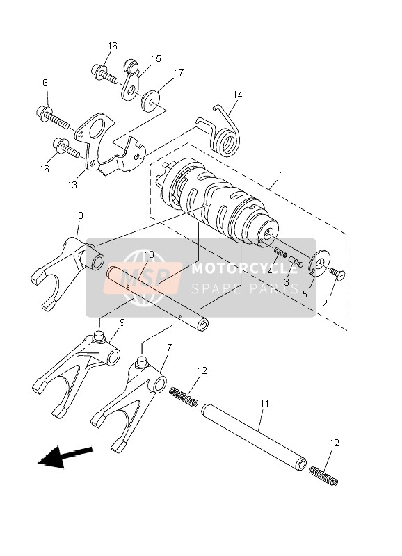 Yamaha TDM900 2002 Shift Cam & Fork for a 2002 Yamaha TDM900