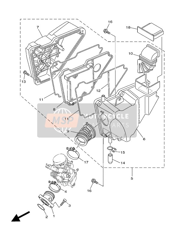 4P2E44530000, Joint, Air Cleaner 1, Yamaha, 0