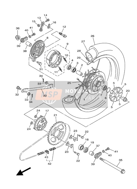 5VLF53881000, Puller, Chain 1, Yamaha, 4