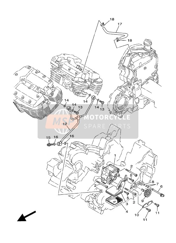 Yamaha XV1700PC WARRIOR 2009 Bomba de aceite para un 2009 Yamaha XV1700PC WARRIOR