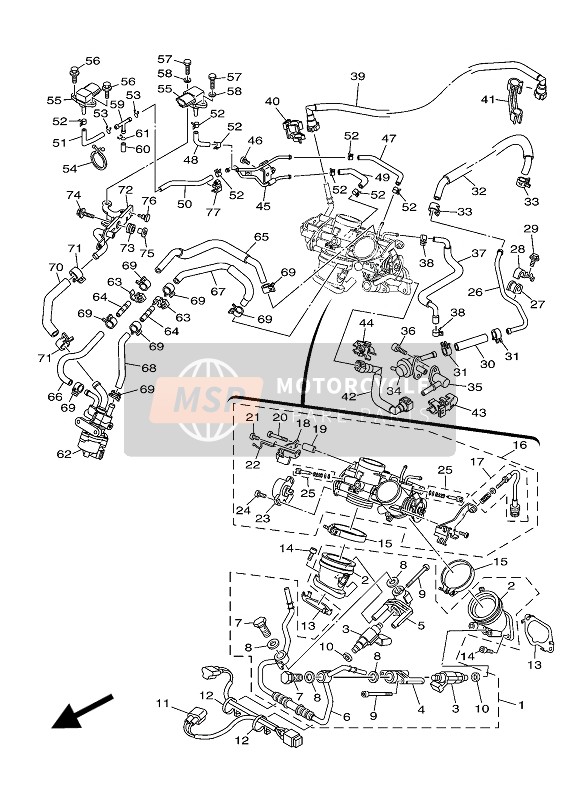 5PX138940100, Hose,  Air 4, Yamaha, 0