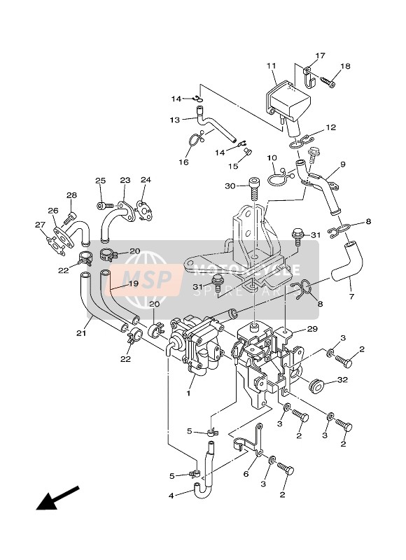 5PX148030000, Air Induction System Assy, Yamaha, 0