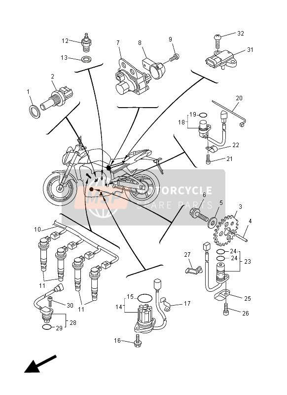 Yamaha FZ1-N 2012 ELEKTRISCH 1 für ein 2012 Yamaha FZ1-N