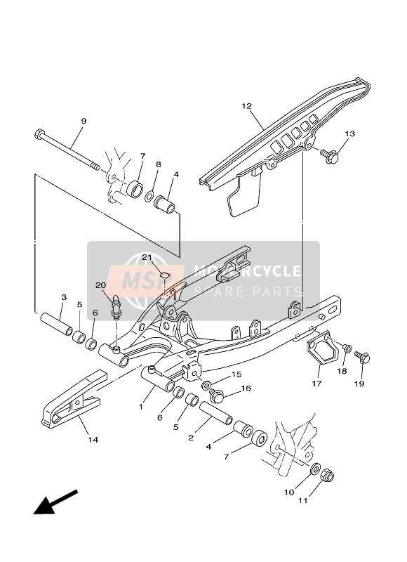 5BT221990000, Support, Ketting, Yamaha, 0