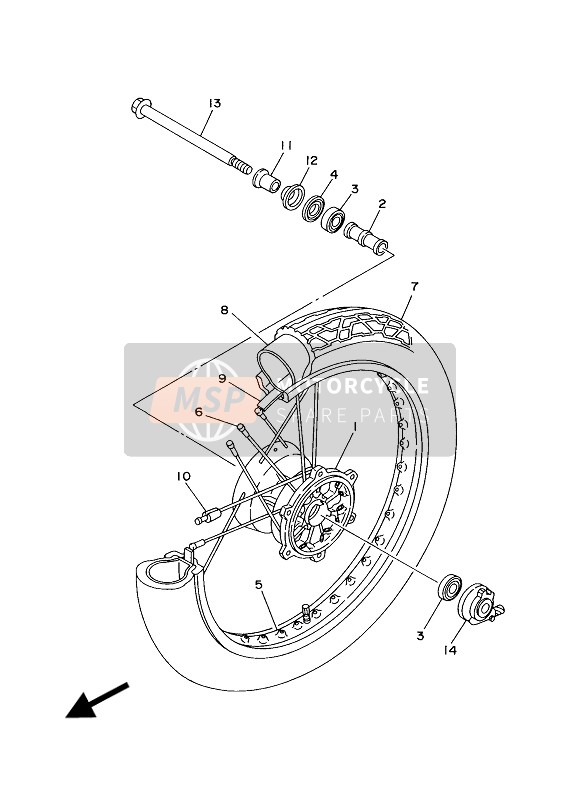 Yamaha XV250 VIRAGO 2008 Front Wheel for a 2008 Yamaha XV250 VIRAGO