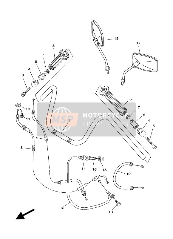 4H7262902000, Specchio Sin., Yamaha, 0