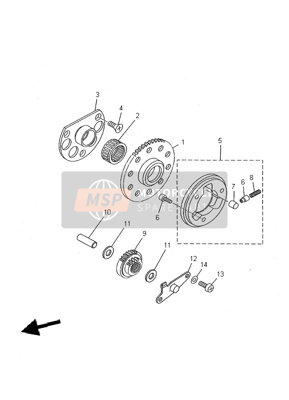 Yamaha TDR125 2002 Starter Clutch for a 2002 Yamaha TDR125