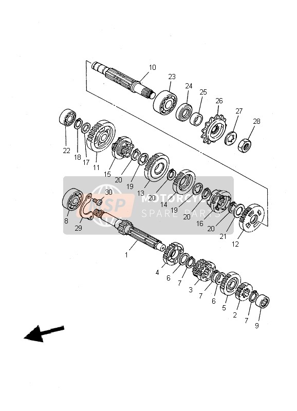 Yamaha TDR125 2002 Transmission for a 2002 Yamaha TDR125