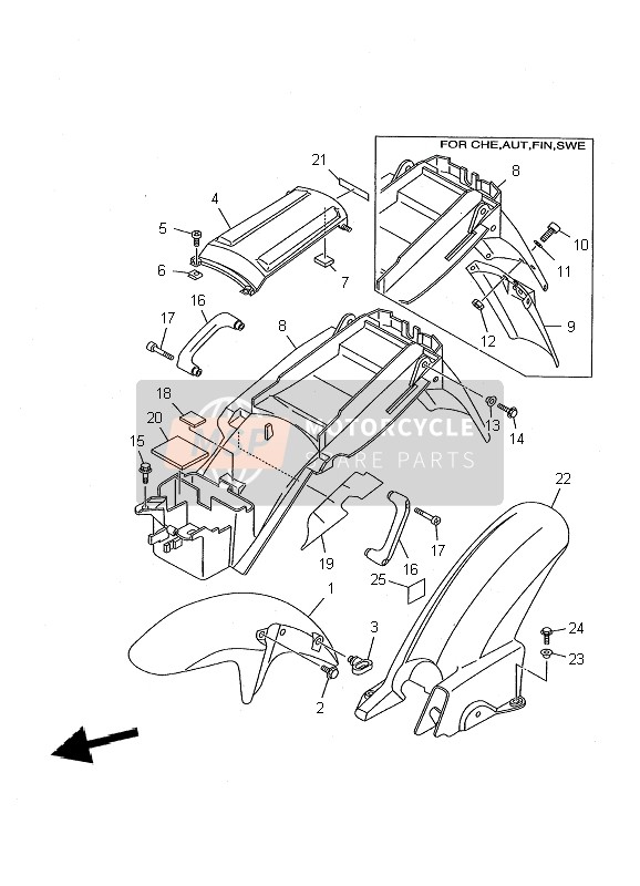 Yamaha TDR125 2002 Fender for a 2002 Yamaha TDR125