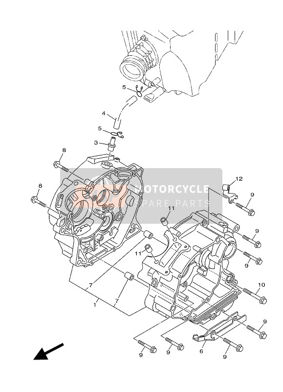 Yamaha YBR125ESD 2008 Caja Del Cigüeñal para un 2008 Yamaha YBR125ESD