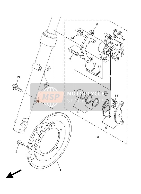 Yamaha YBR125ESD 2008 Front Brake Caliper for a 2008 Yamaha YBR125ESD