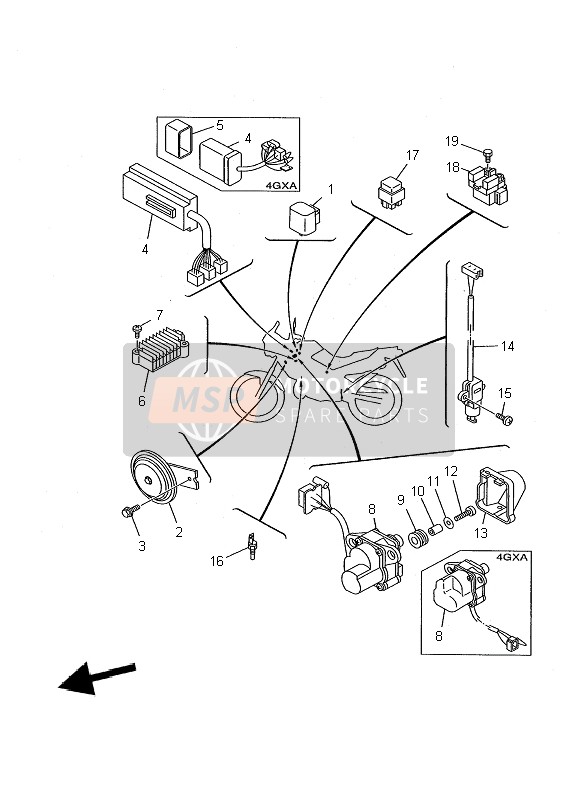 Yamaha TDR125 2002 Electrical 2 for a 2002 Yamaha TDR125