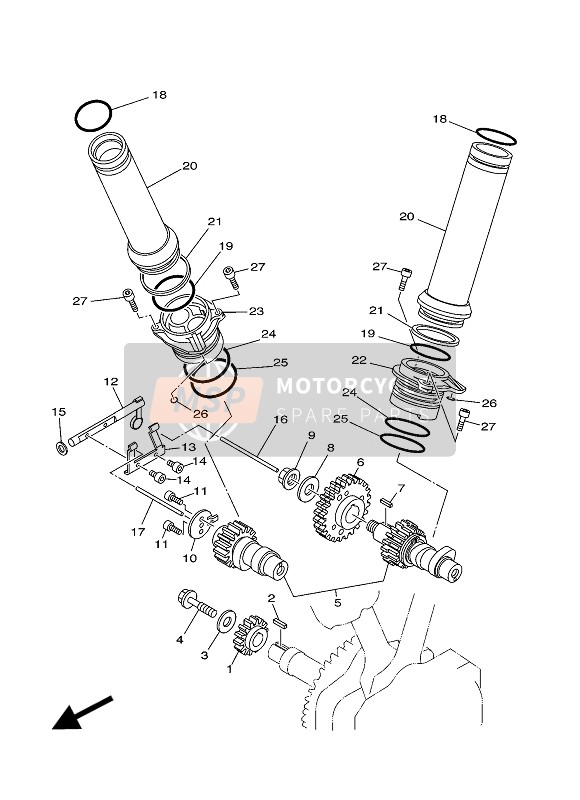 Yamaha XV1700PC ROADSTAR WARRIOR MIDNIGHT 2007 Camshaft & Chain for a 2007 Yamaha XV1700PC ROADSTAR WARRIOR MIDNIGHT