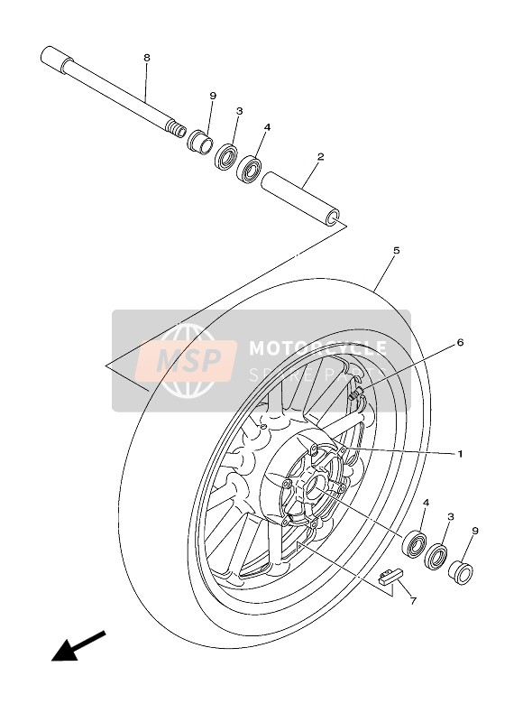 1D7251680100, Cast Wheel, Front, Yamaha, 0