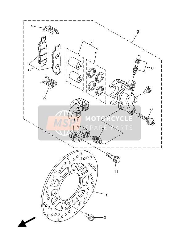 Yamaha TW200E 2006 Front Brake Caliper for a 2006 Yamaha TW200E