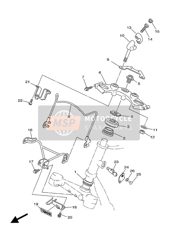 Yamaha XV250 VIRAGO 2006 Steering for a 2006 Yamaha XV250 VIRAGO