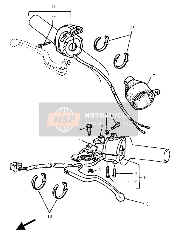 Yamaha TT600S 1995 Interruttore maniglia & Leva per un 1995 Yamaha TT600S