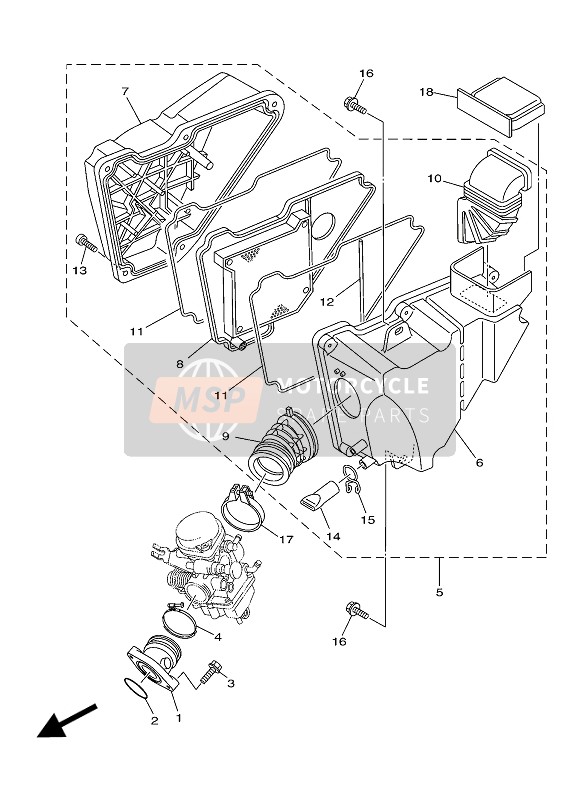 Yamaha YBR125E 2006 Intake for a 2006 Yamaha YBR125E