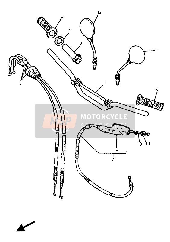 Steering Handle & Cable (4LW2)