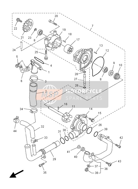 Yamaha FZ1-NA 2012 WASSERPUMPE für ein 2012 Yamaha FZ1-NA