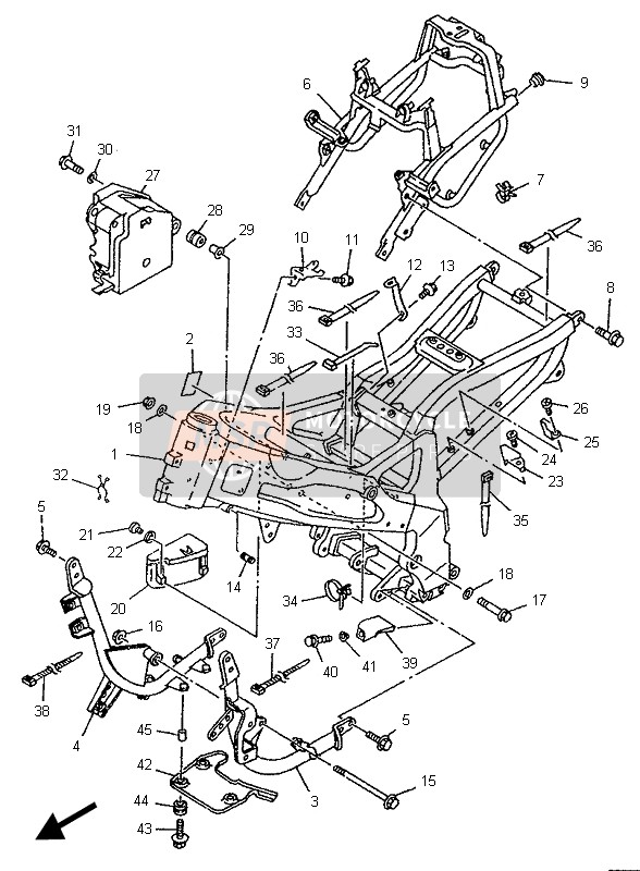 Yamaha TZR125 1995 Frame for a 1995 Yamaha TZR125