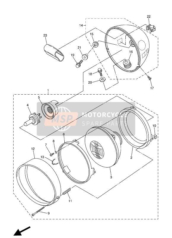 1D6843150000, Rim, Headlight, Yamaha, 2