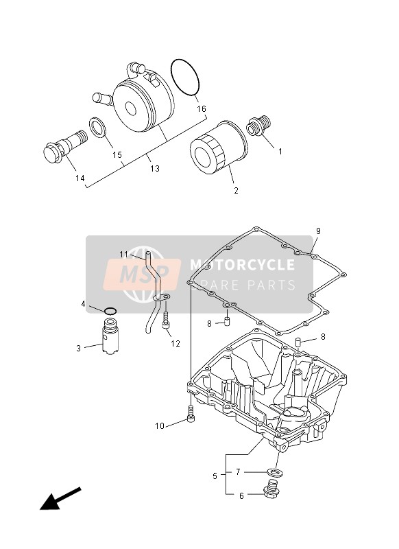 Yamaha FZ1-NA 2012 Oliefilter voor een 2012 Yamaha FZ1-NA