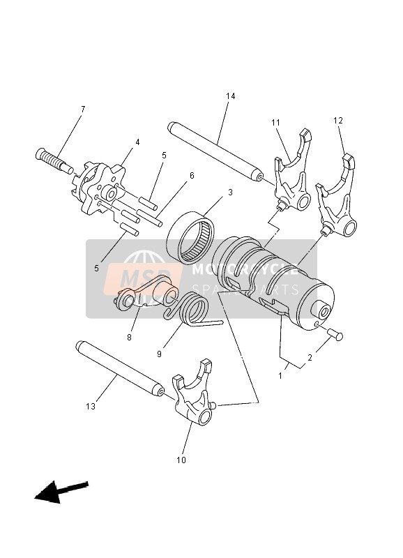 Yamaha TW125 2002 Shift Cam & Fork for a 2002 Yamaha TW125