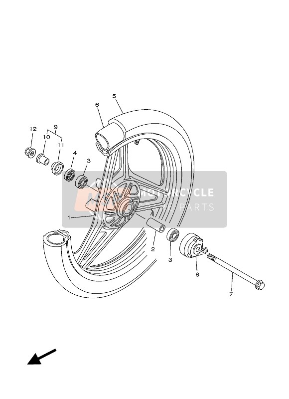 Yamaha YBR125 2004 Ruota anteriore per un 2004 Yamaha YBR125