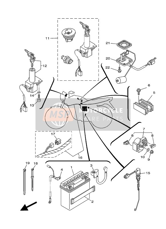 Yamaha YBR125 2004 Electrical 1 for a 2004 Yamaha YBR125