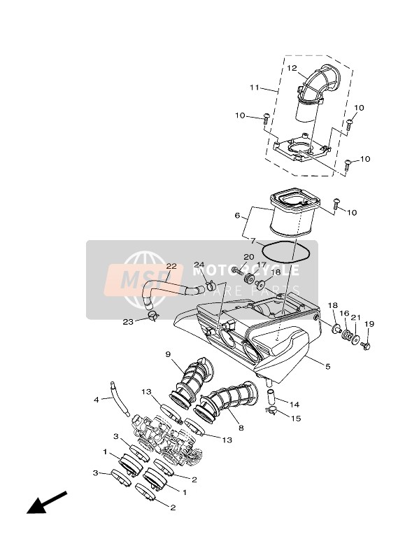 1WS144692100, Funnel, Air, Yamaha, 2