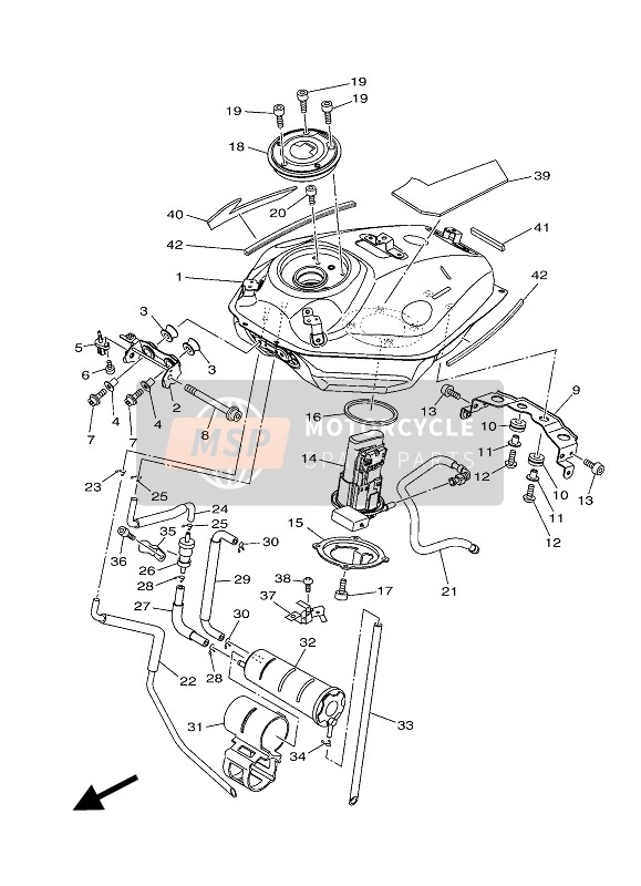 Yamaha MT-07 ABS 2017 Benzinetank voor een 2017 Yamaha MT-07 ABS